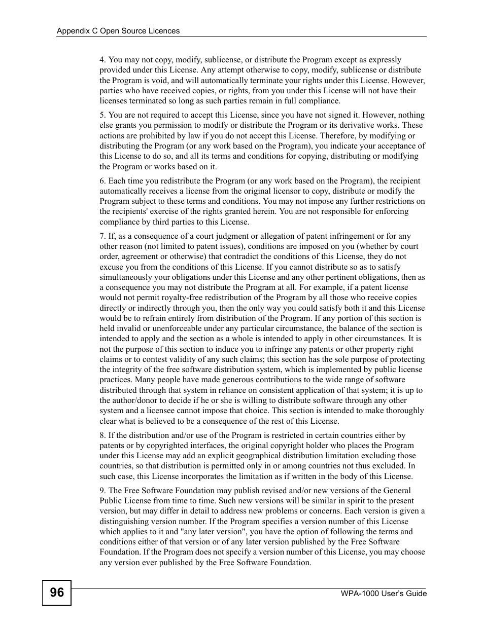 ZyXEL Communications WPA-1000 User Manual | Page 96 / 160