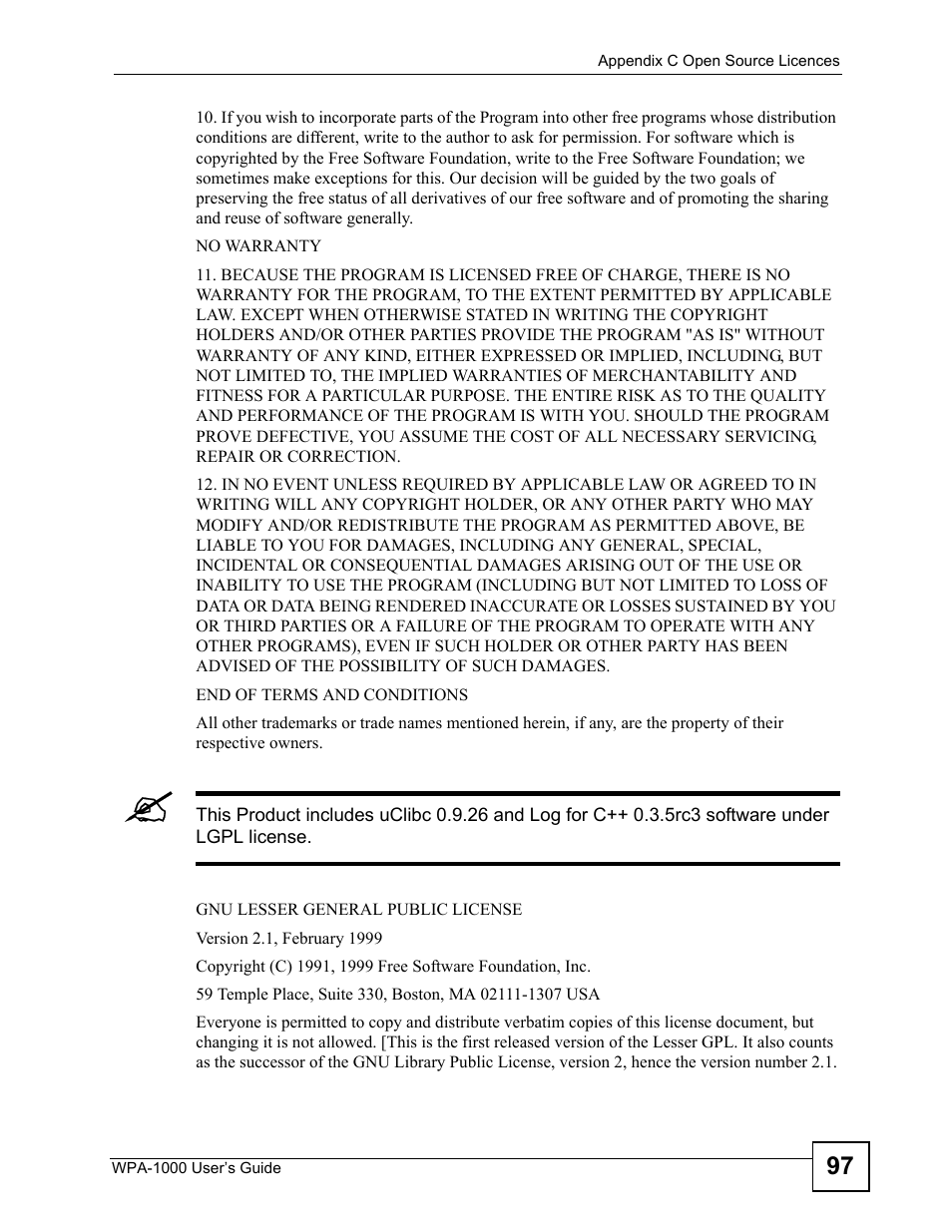 ZyXEL Communications WPA-1000 User Manual | Page 97 / 160