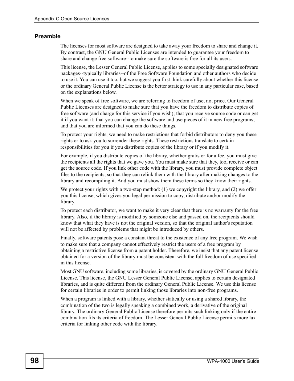 ZyXEL Communications WPA-1000 User Manual | Page 98 / 160