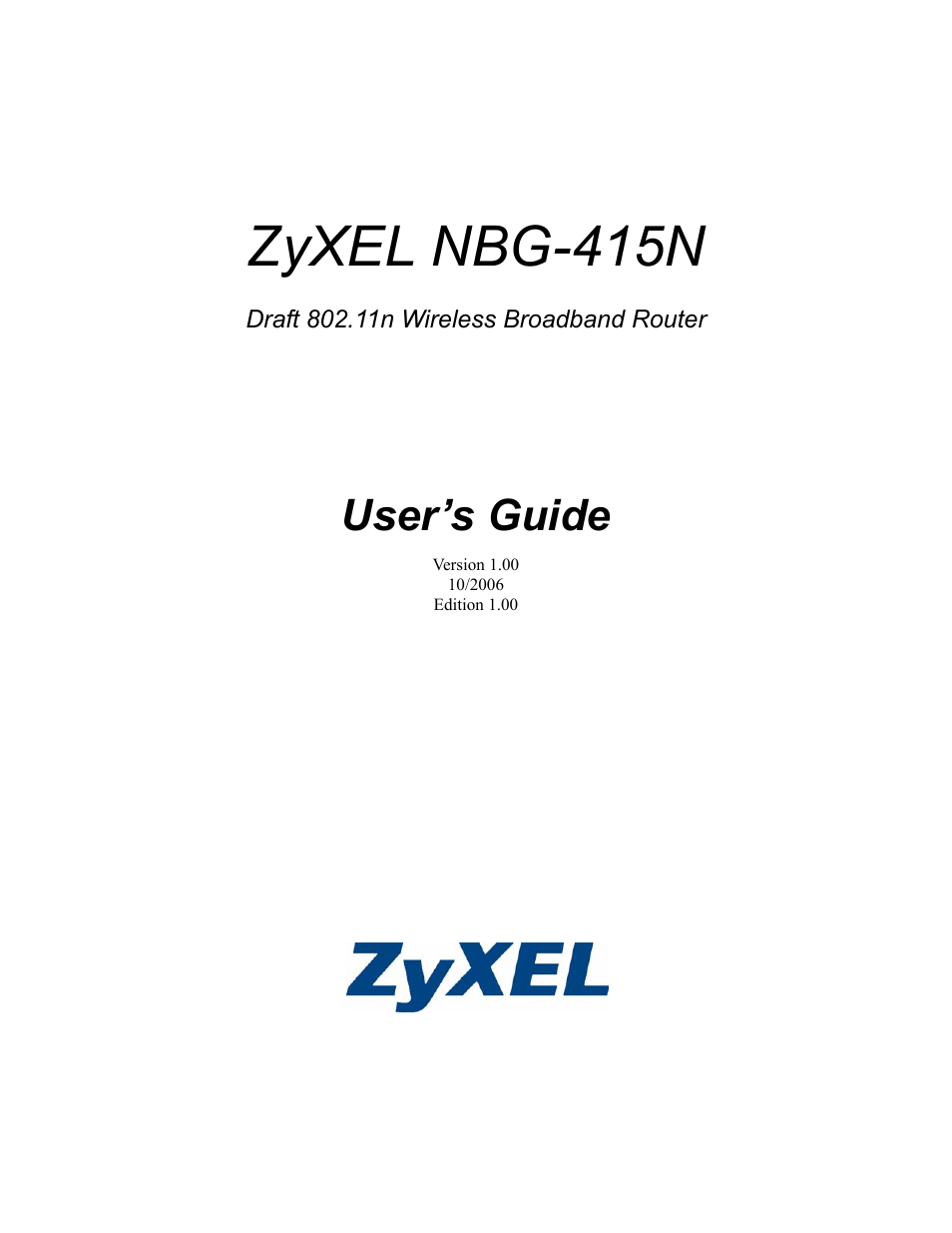 ZyXEL Communications NBG-415N User Manual | 155 pages