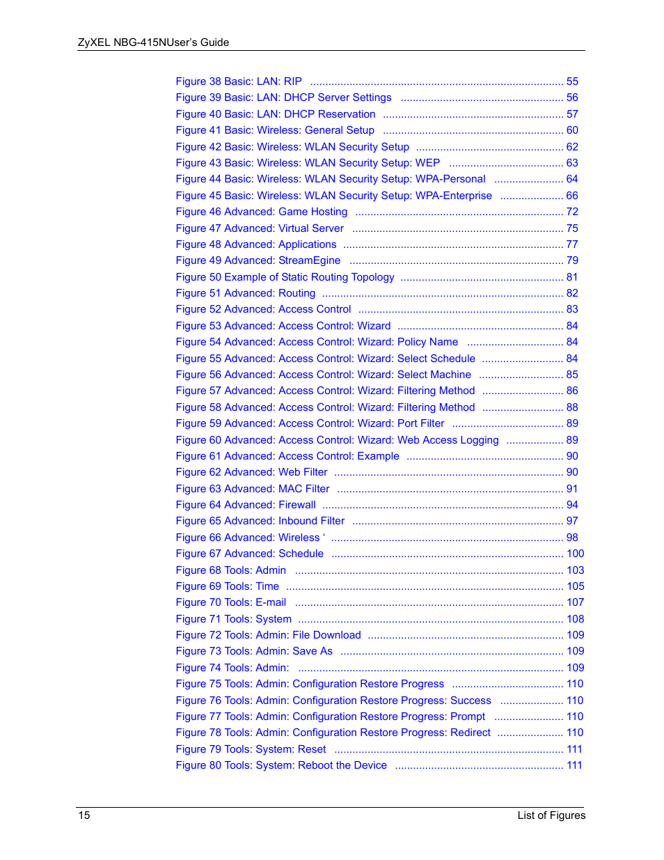 ZyXEL Communications NBG-415N User Manual | Page 15 / 155