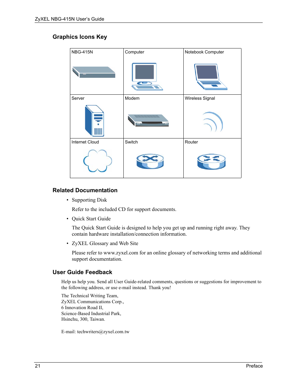 ZyXEL Communications NBG-415N User Manual | Page 21 / 155