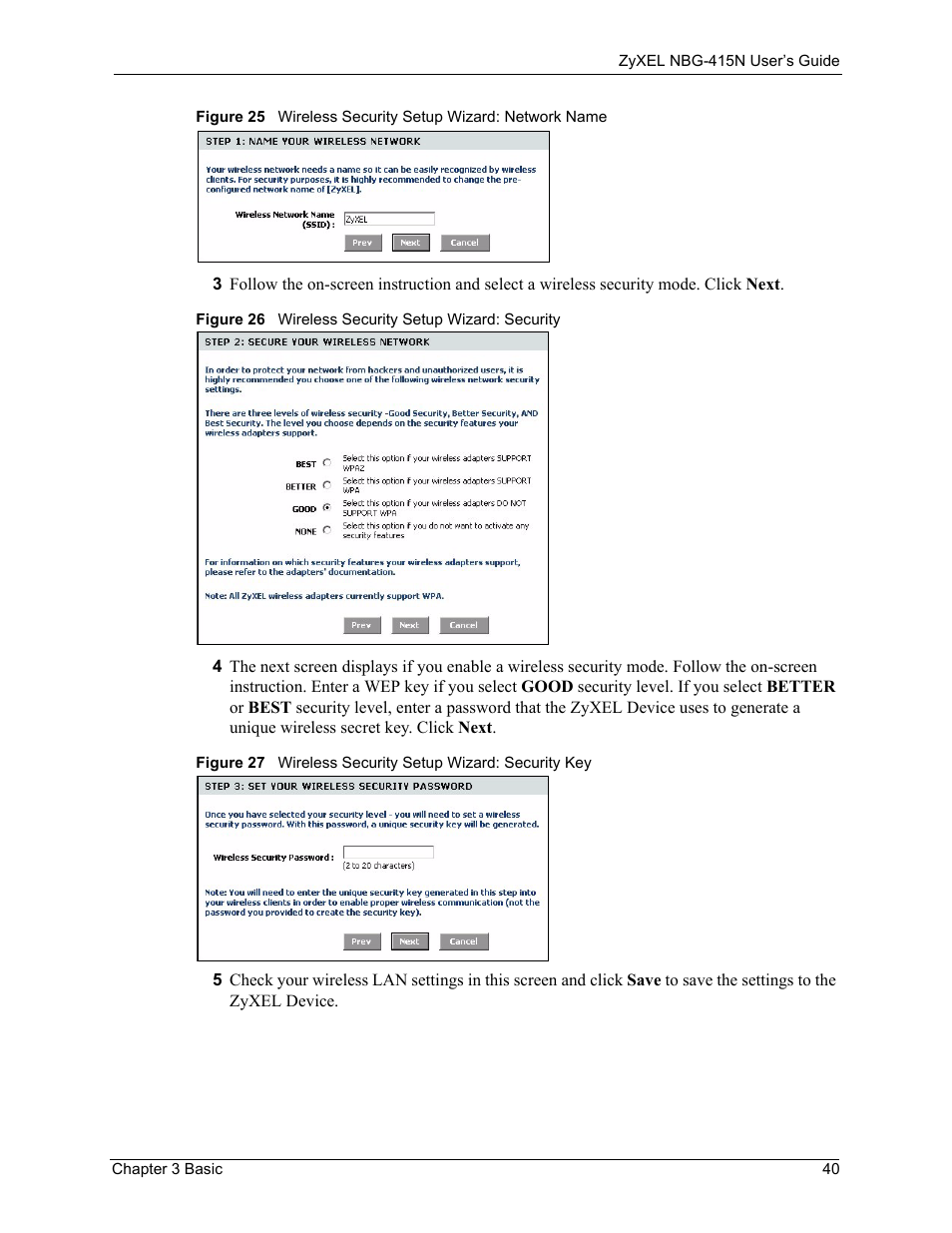ZyXEL Communications NBG-415N User Manual | Page 40 / 155