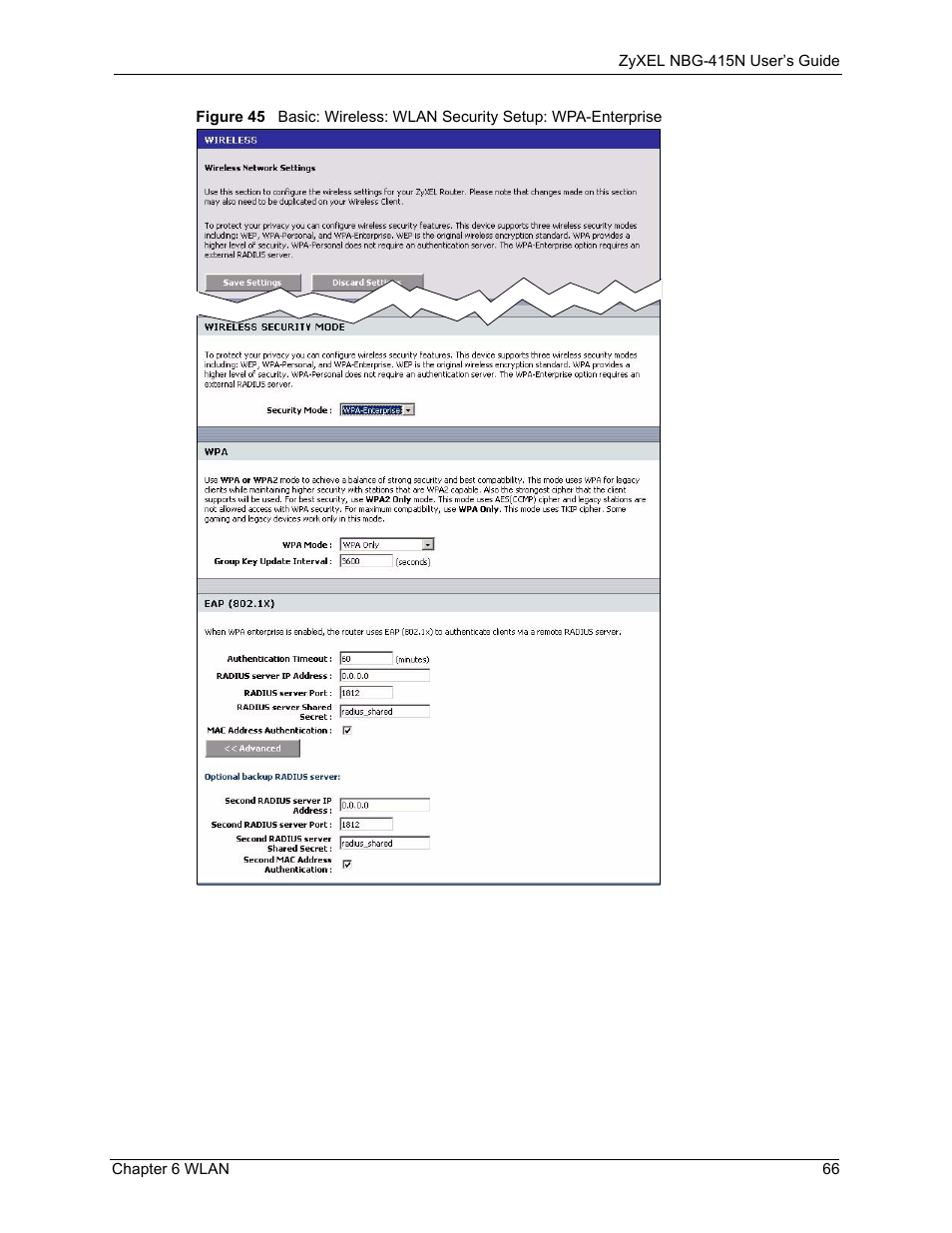 ZyXEL Communications NBG-415N User Manual | Page 66 / 155