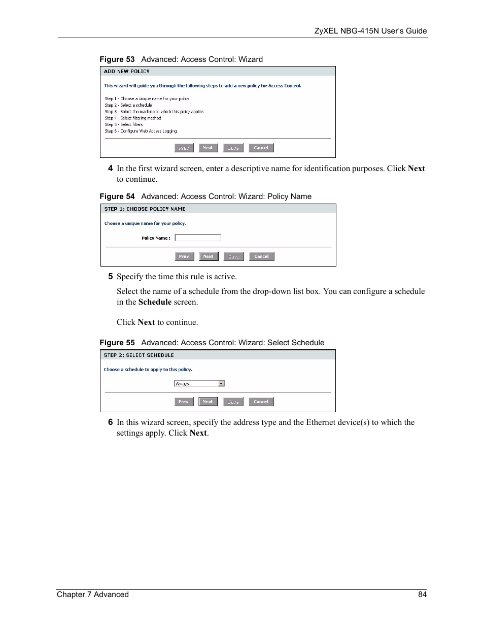 ZyXEL Communications NBG-415N User Manual | Page 84 / 155