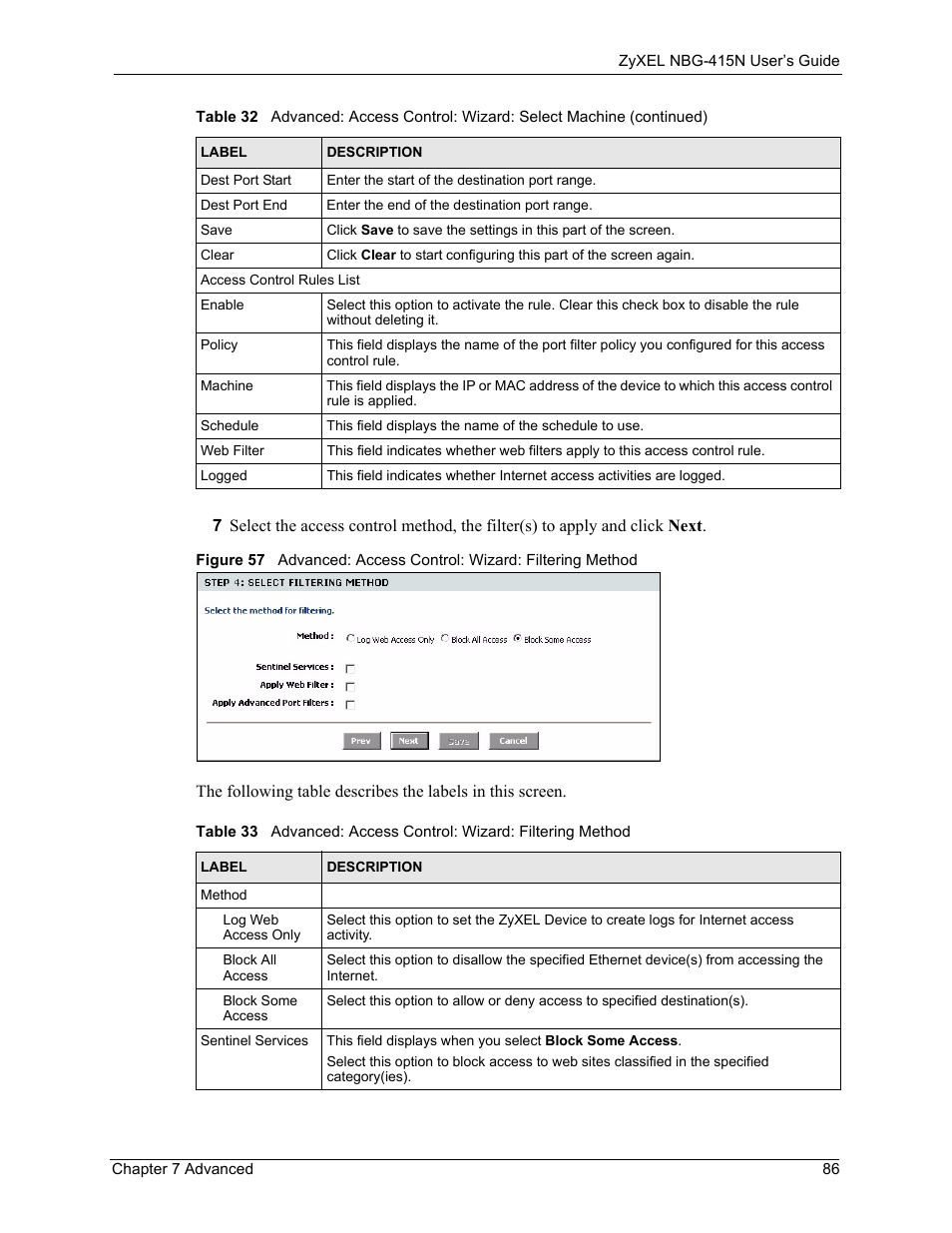 ZyXEL Communications NBG-415N User Manual | Page 86 / 155