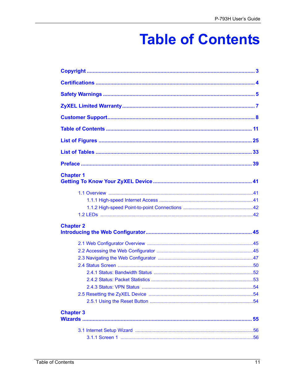 ZyXEL Communications G.SHDSL.bis 4-port Security Gateway P-793H User Manual | Page 11 / 432