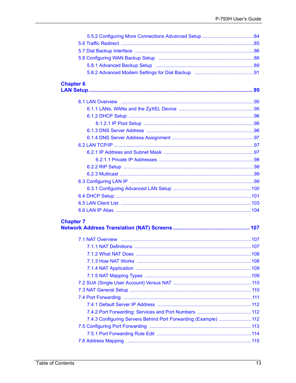 ZyXEL Communications G.SHDSL.bis 4-port Security Gateway P-793H User Manual | Page 13 / 432