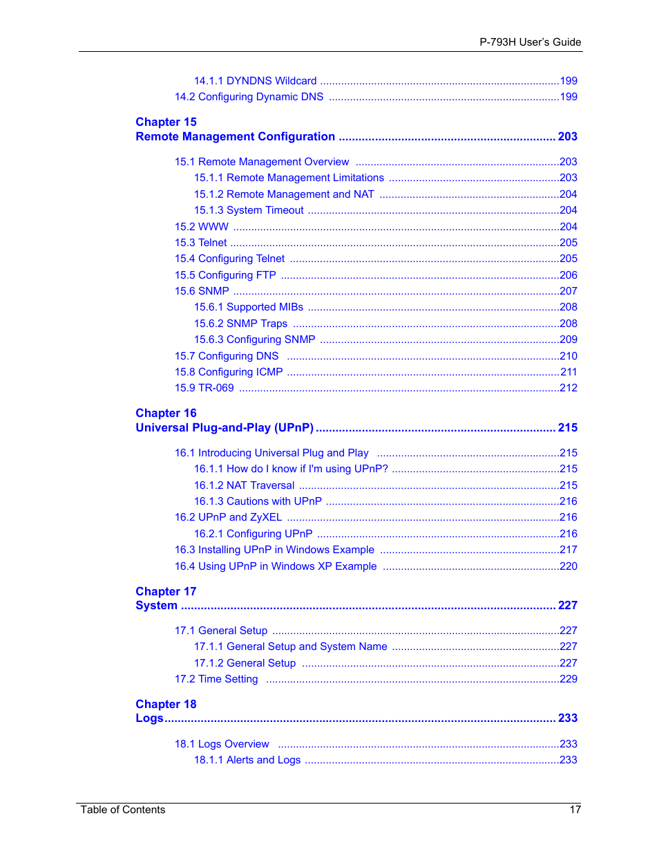 ZyXEL Communications G.SHDSL.bis 4-port Security Gateway P-793H User Manual | Page 17 / 432