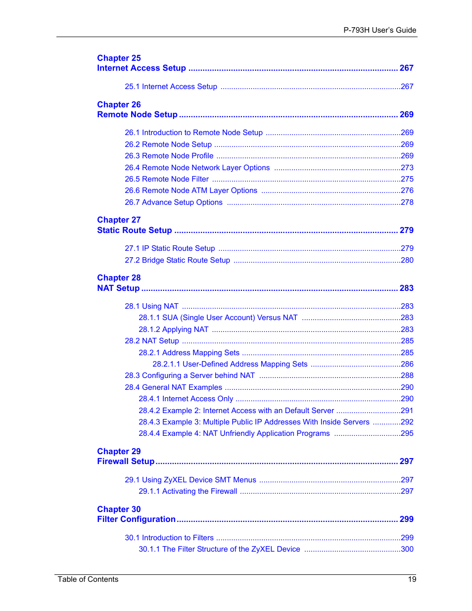 ZyXEL Communications G.SHDSL.bis 4-port Security Gateway P-793H User Manual | Page 19 / 432