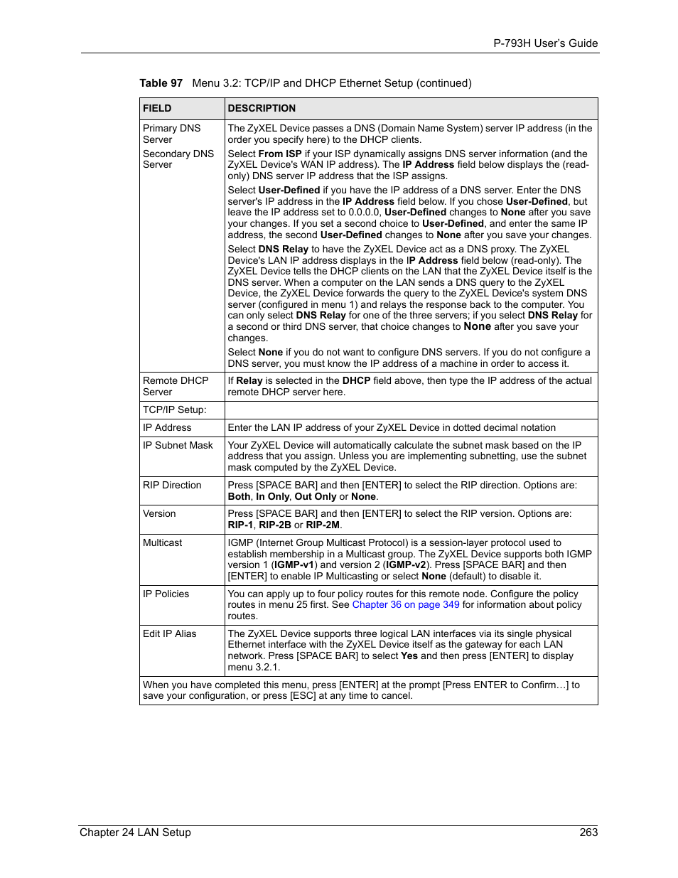 ZyXEL Communications G.SHDSL.bis 4-port Security Gateway P-793H User Manual | Page 263 / 432