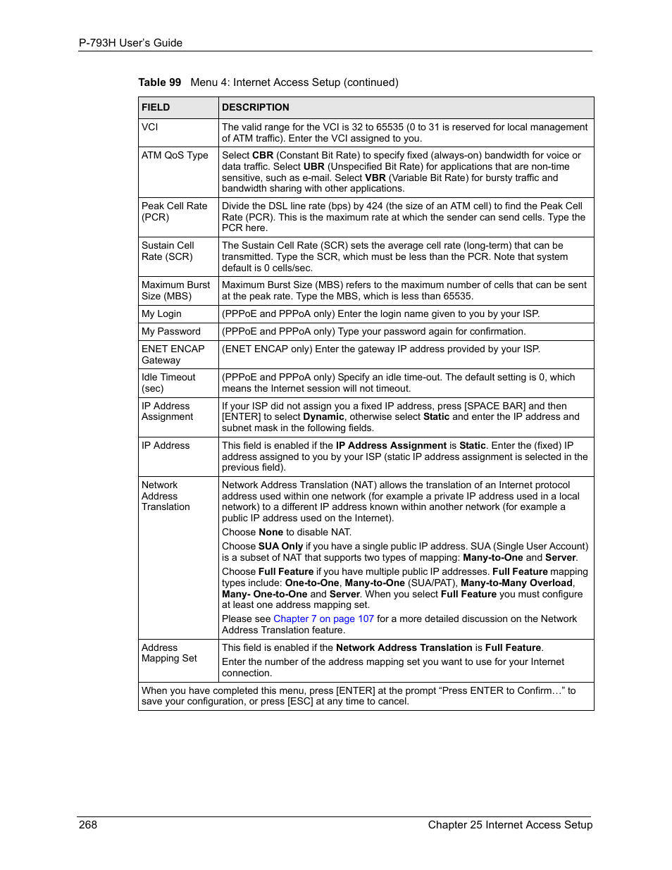 ZyXEL Communications G.SHDSL.bis 4-port Security Gateway P-793H User Manual | Page 268 / 432