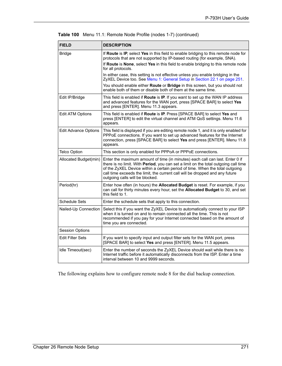 ZyXEL Communications G.SHDSL.bis 4-port Security Gateway P-793H User Manual | Page 271 / 432