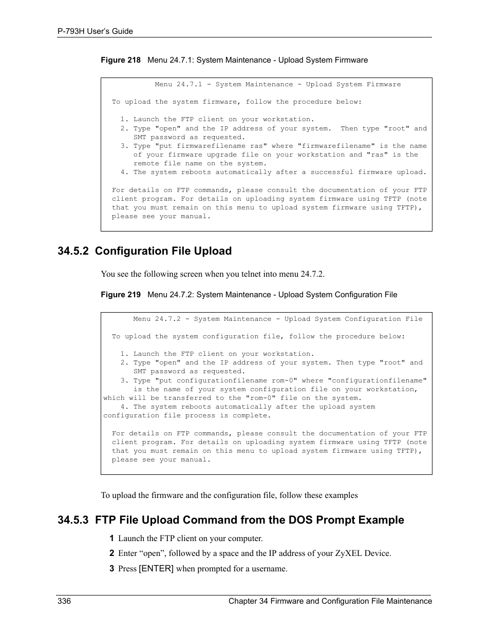 2 configuration file upload | ZyXEL Communications G.SHDSL.bis 4-port Security Gateway P-793H User Manual | Page 336 / 432