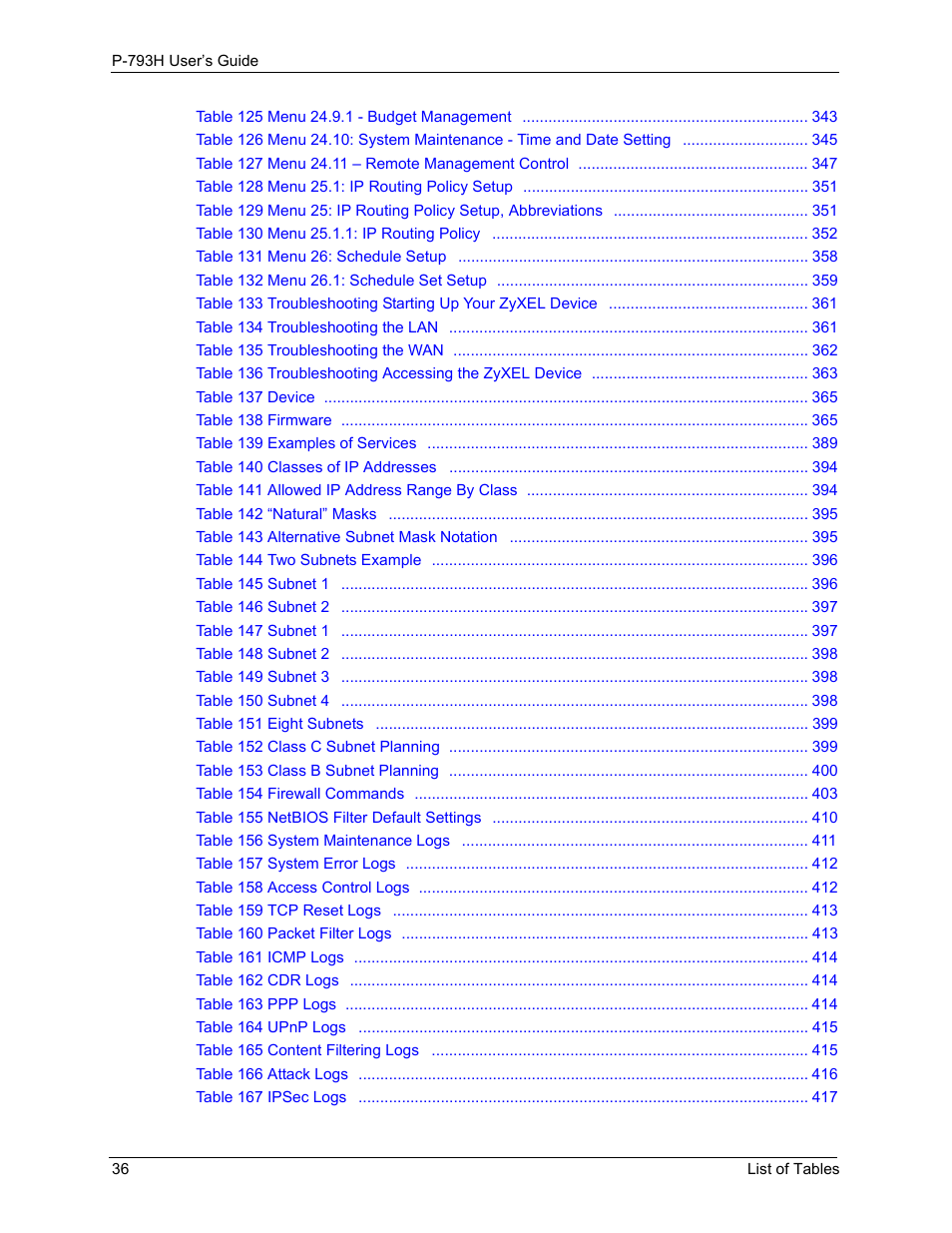 ZyXEL Communications G.SHDSL.bis 4-port Security Gateway P-793H User Manual | Page 36 / 432