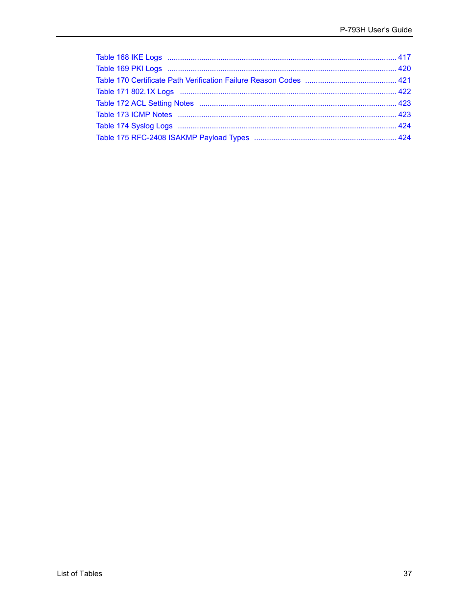 ZyXEL Communications G.SHDSL.bis 4-port Security Gateway P-793H User Manual | Page 37 / 432