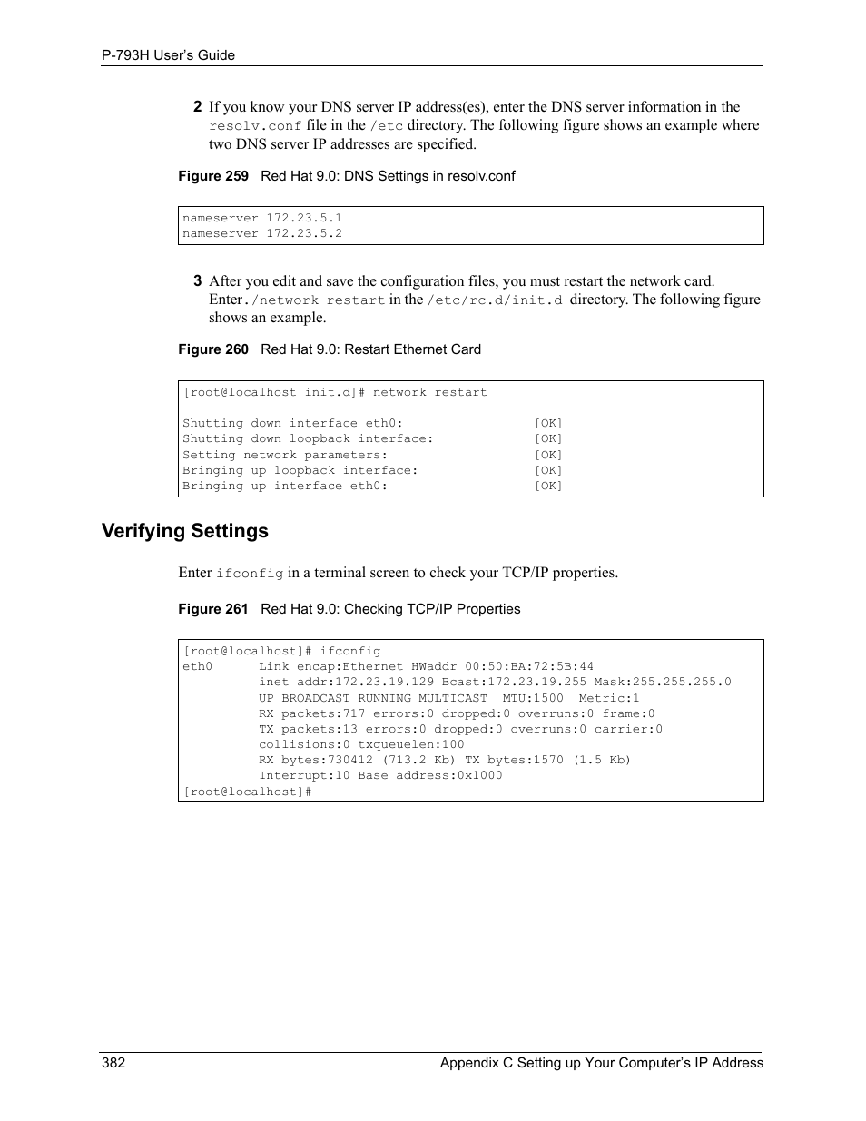 Verifying settings | ZyXEL Communications G.SHDSL.bis 4-port Security Gateway P-793H User Manual | Page 382 / 432