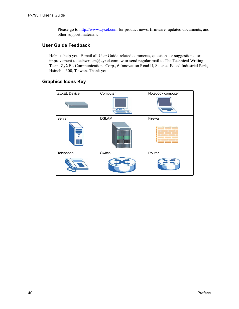 ZyXEL Communications G.SHDSL.bis 4-port Security Gateway P-793H User Manual | Page 40 / 432