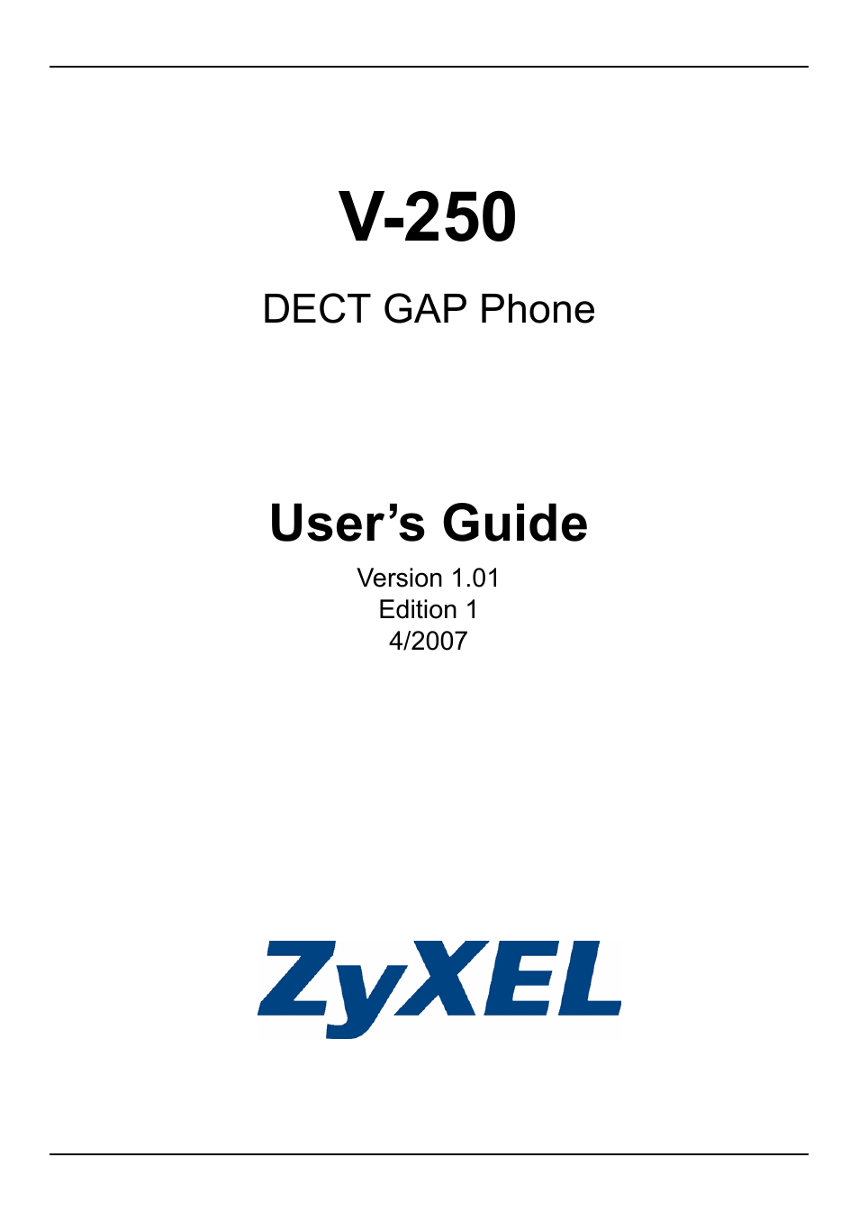ZyXEL Communications V-250 User Manual | 26 pages