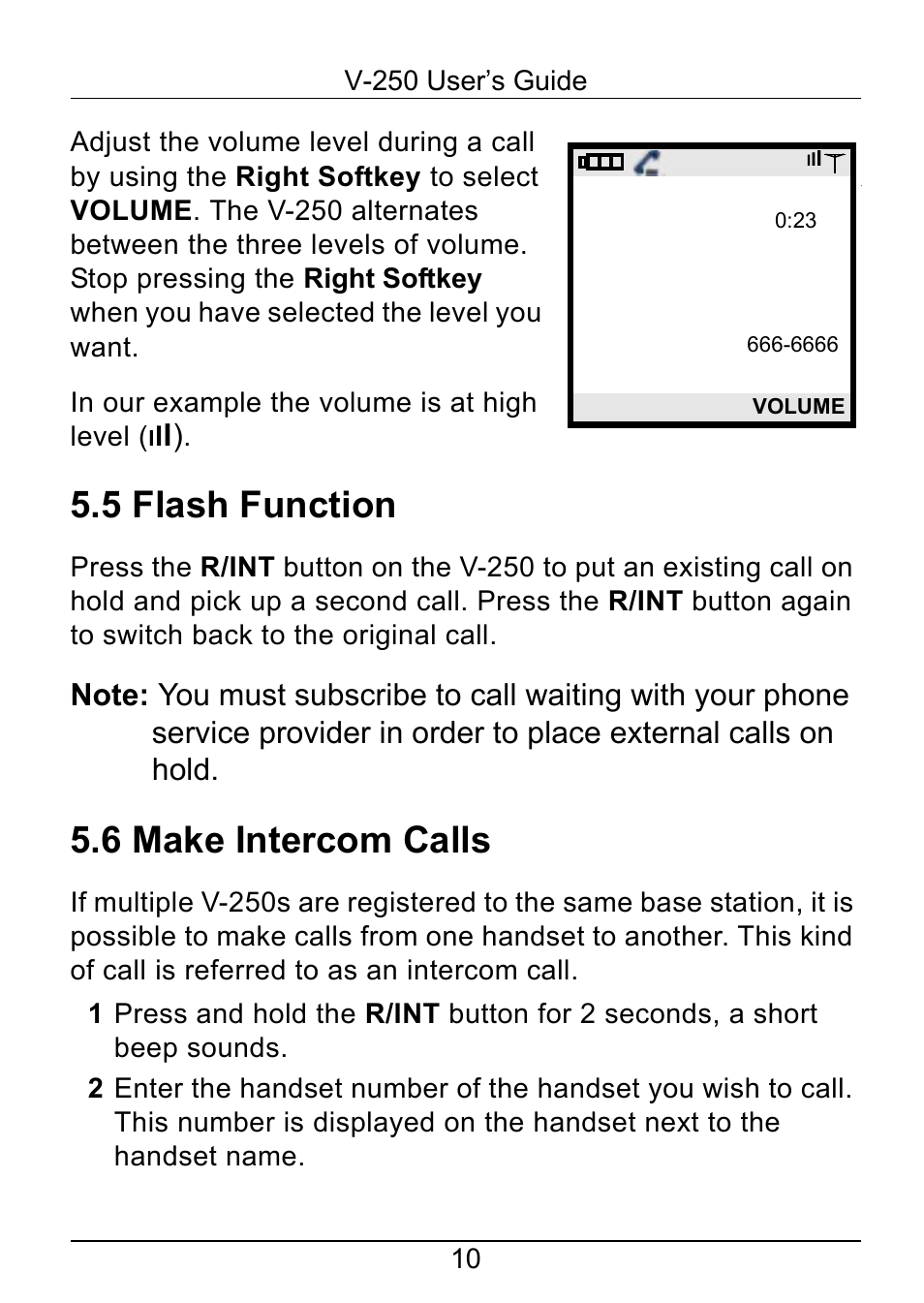 5 flash function, 6 make intercom calls | ZyXEL Communications V-250 User Manual | Page 10 / 26