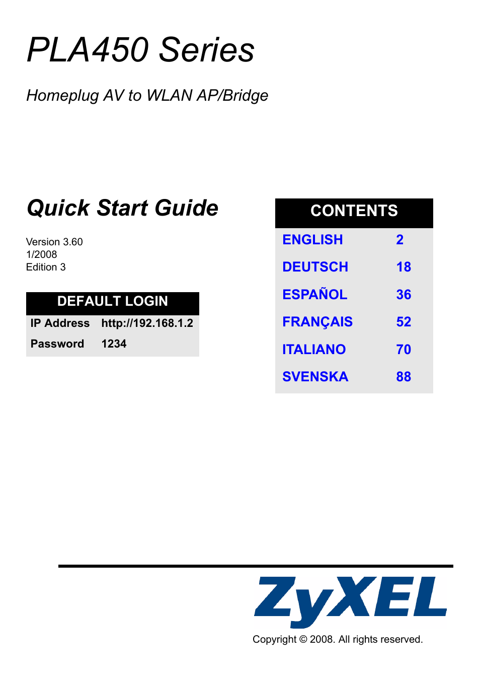 ZyXEL Communications PLA450 Series User Manual | 103 pages