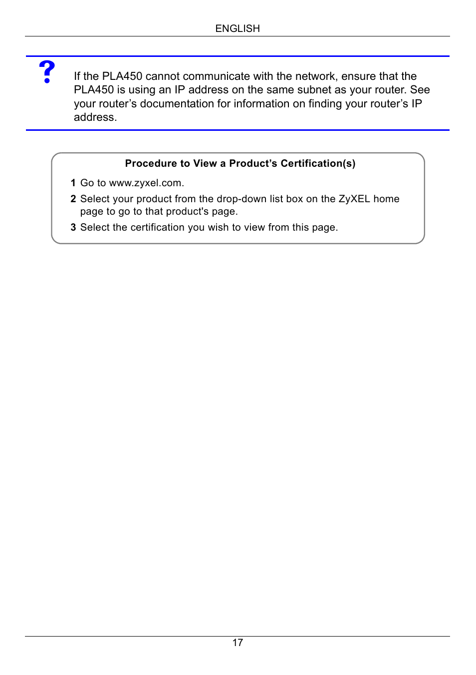 ZyXEL Communications PLA450 Series User Manual | Page 17 / 103
