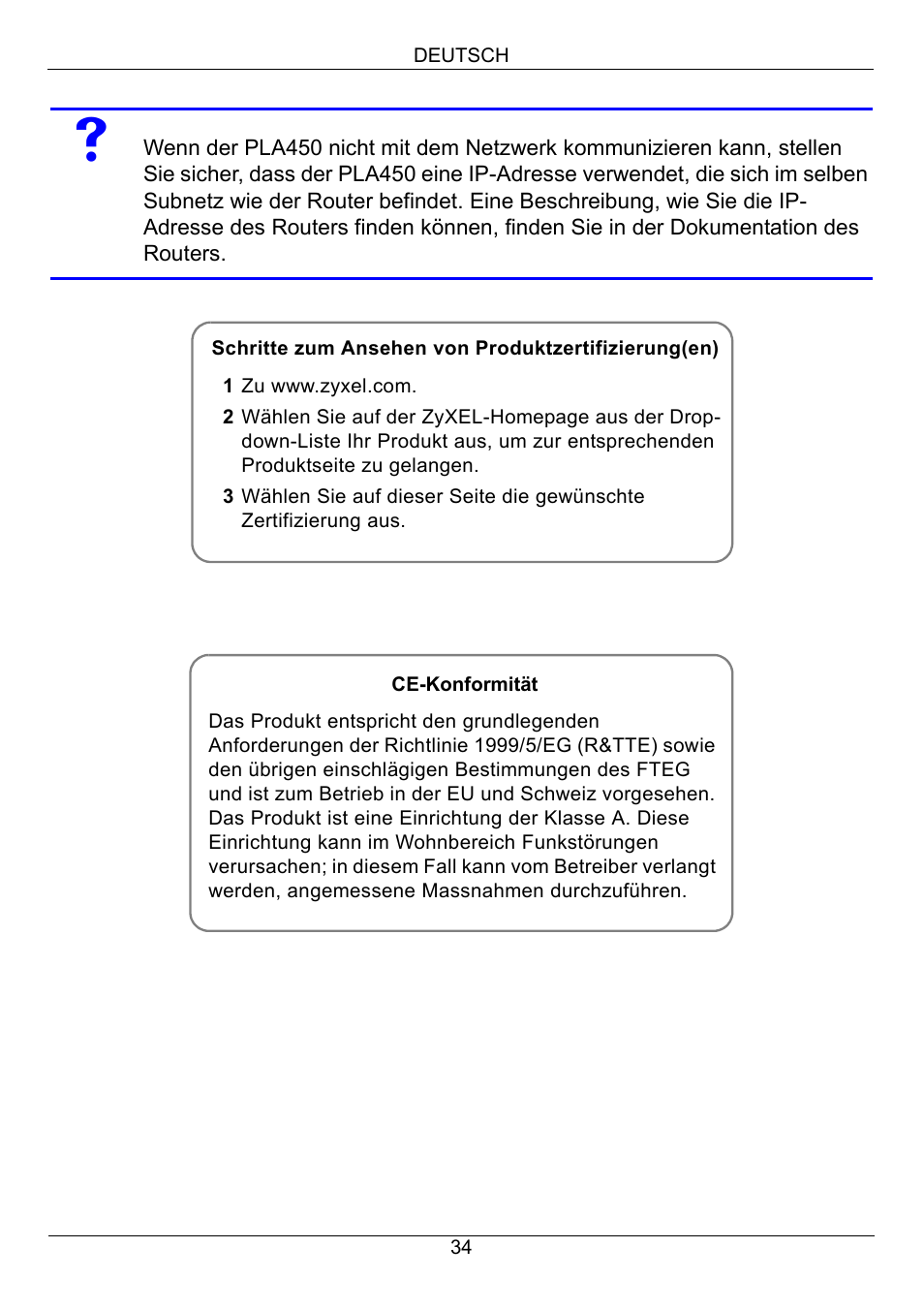 ZyXEL Communications PLA450 Series User Manual | Page 34 / 103