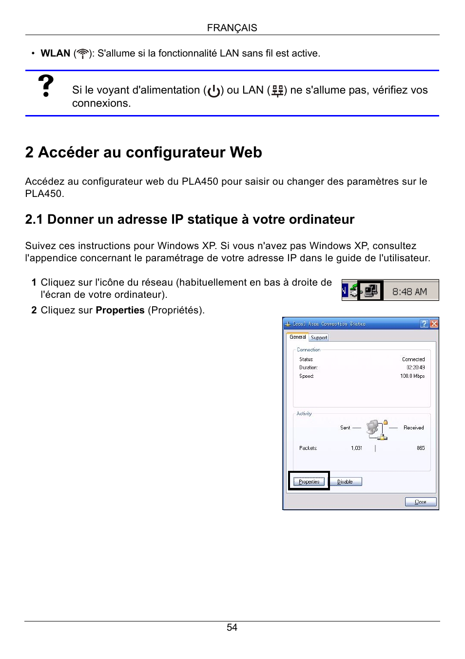 2 accéder au configurateur web | ZyXEL Communications PLA450 Series User Manual | Page 54 / 103