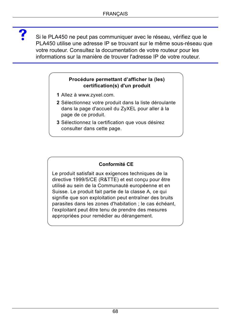 ZyXEL Communications PLA450 Series User Manual | Page 68 / 103