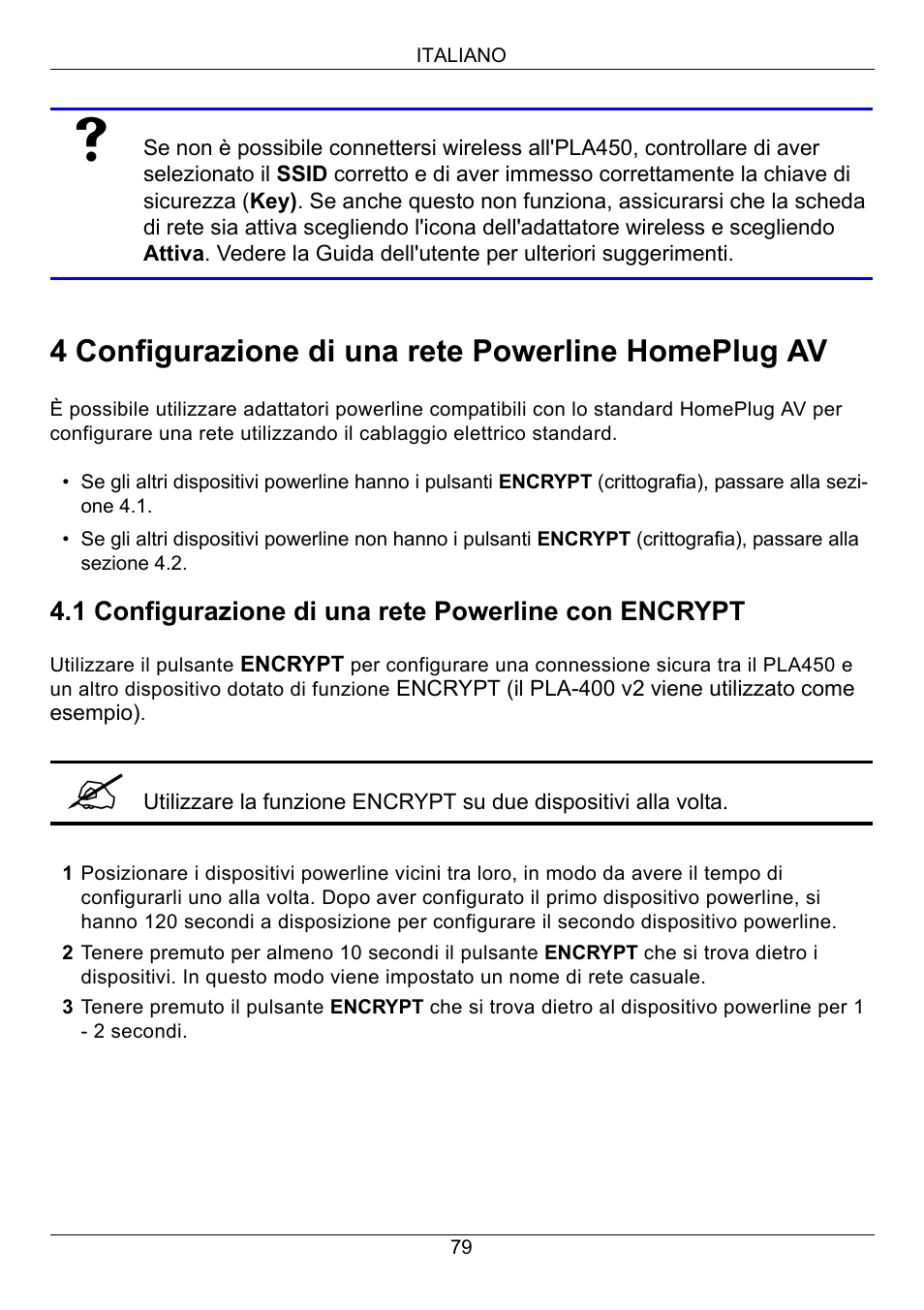 4 configurazione di una rete powerline homeplug av | ZyXEL Communications PLA450 Series User Manual | Page 79 / 103