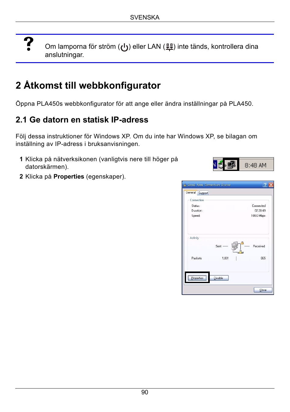 2 åtkomst till webbkonfigurator | ZyXEL Communications PLA450 Series User Manual | Page 90 / 103