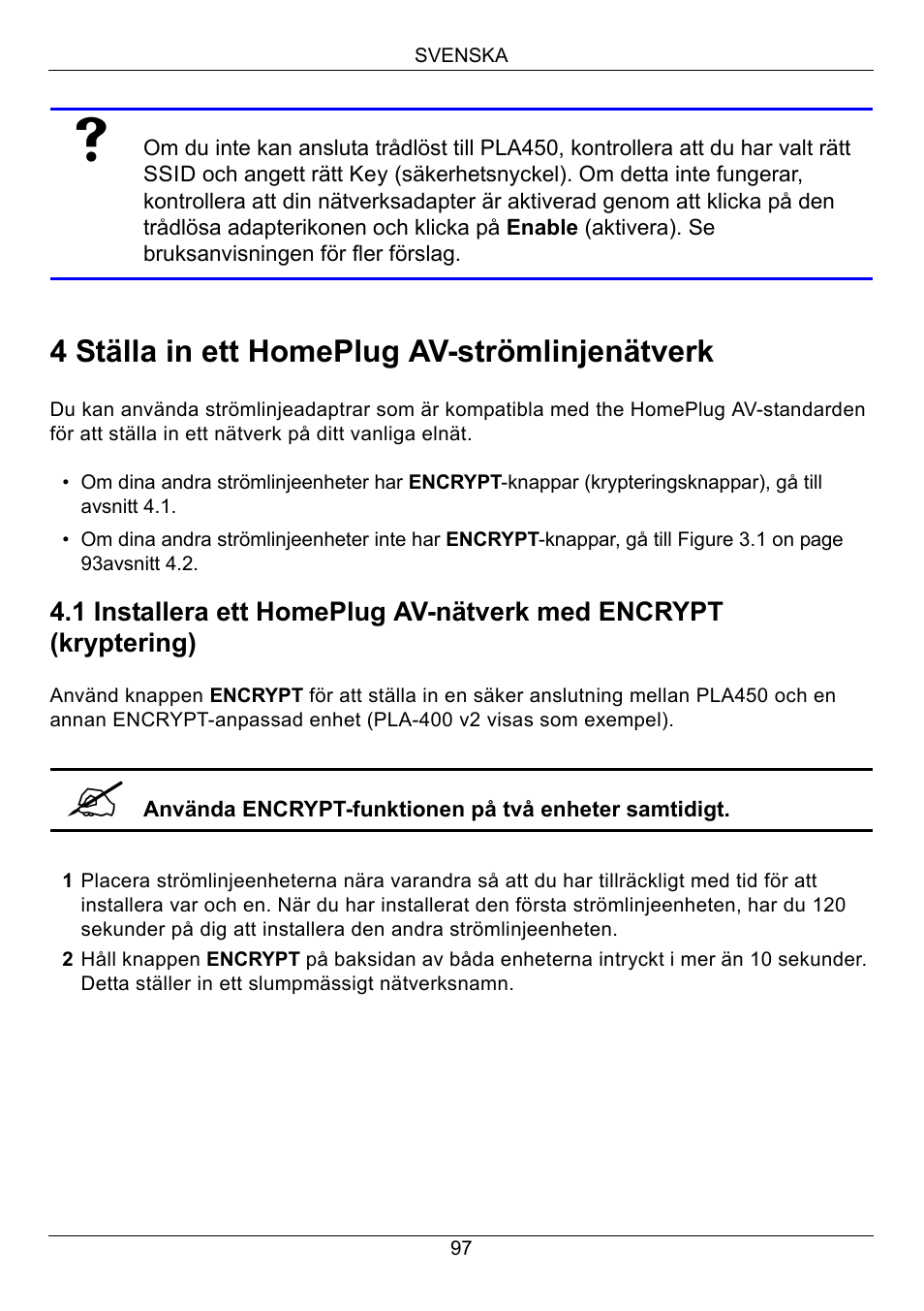 4 ställa in ett homeplug av-strömlinjenätverk | ZyXEL Communications PLA450 Series User Manual | Page 97 / 103