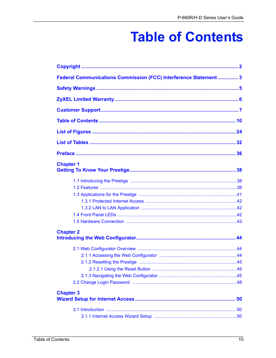 ZyXEL Communications P-660H-D Series User Manual | Page 11 / 421