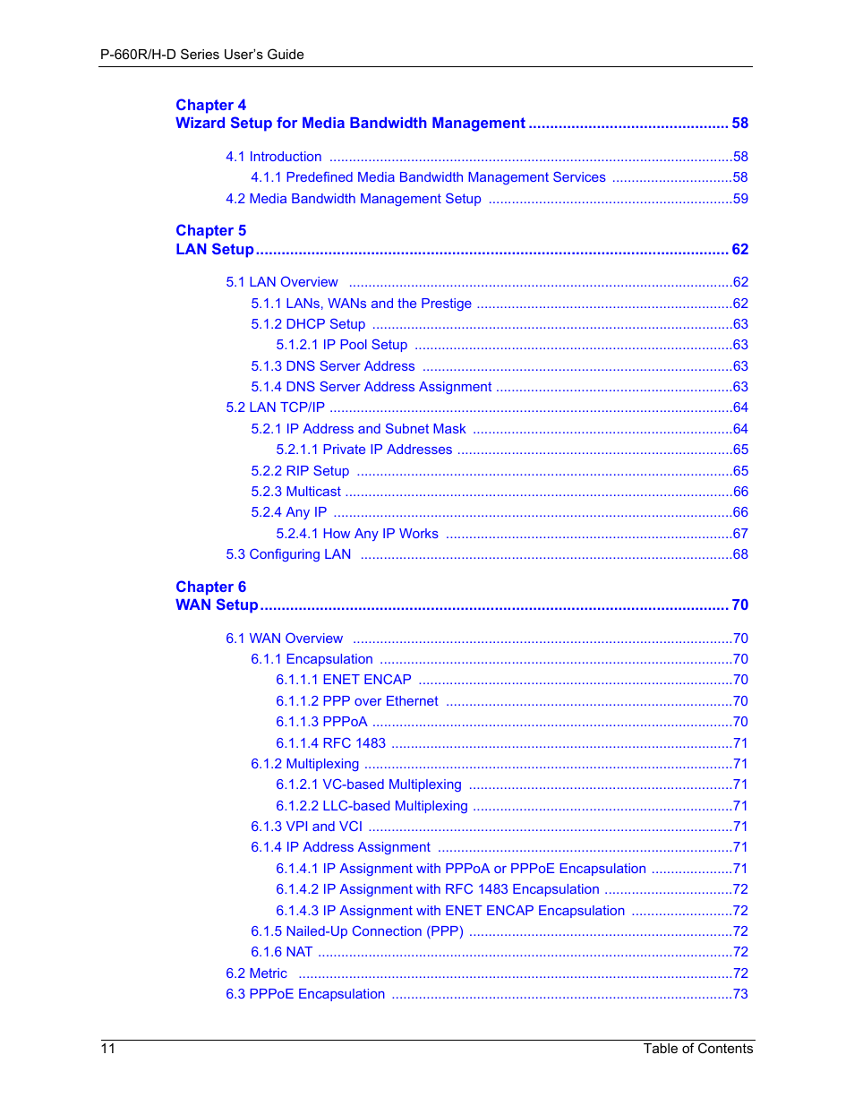 ZyXEL Communications P-660H-D Series User Manual | Page 12 / 421