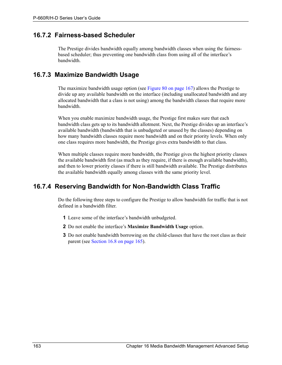 2 fairness-based scheduler, 3 maximize bandwidth usage | ZyXEL Communications P-660H-D Series User Manual | Page 164 / 421