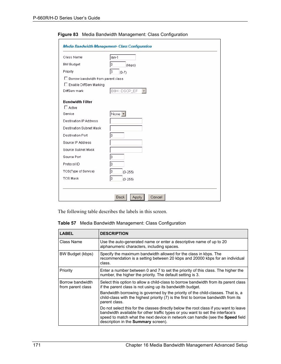 ZyXEL Communications P-660H-D Series User Manual | Page 172 / 421