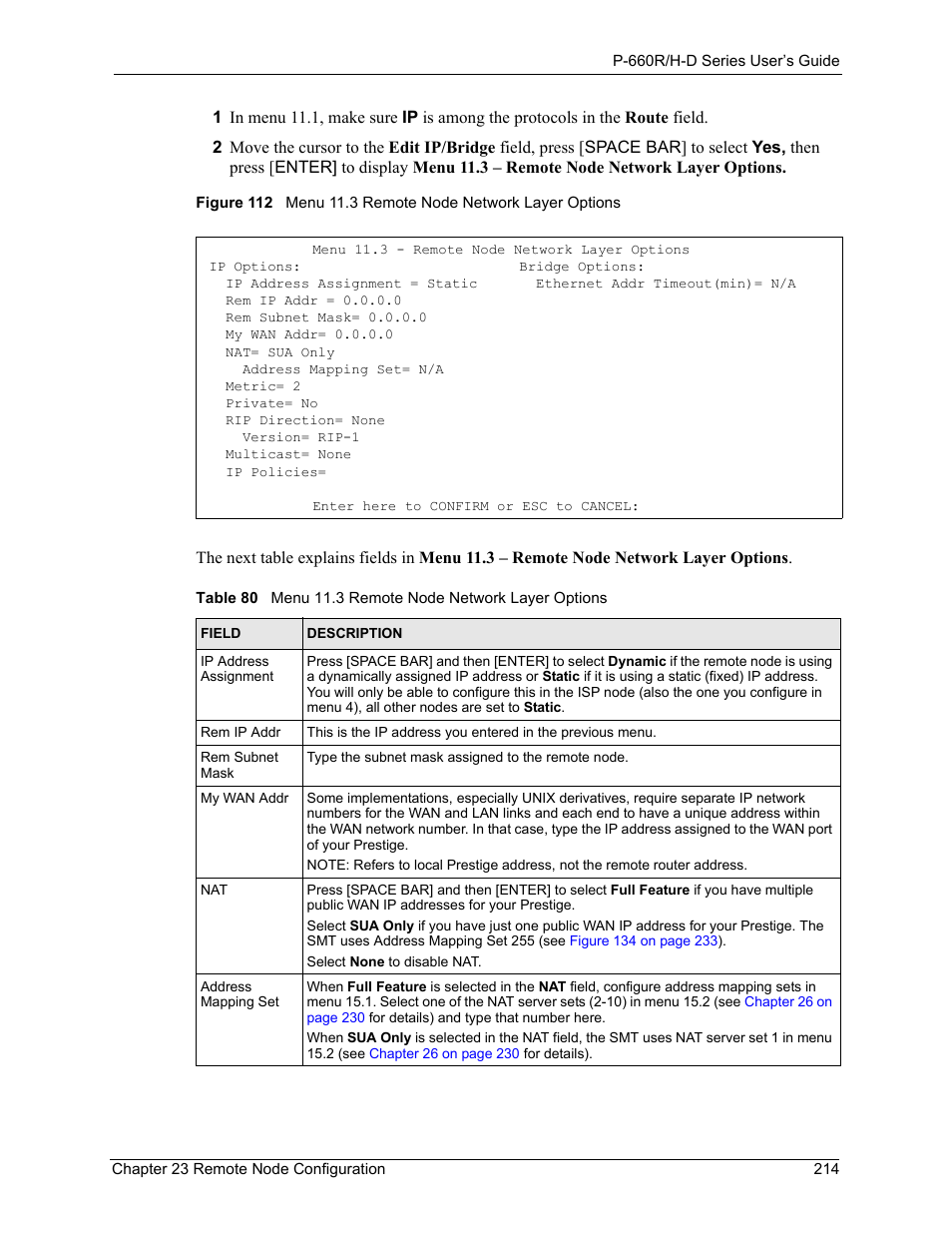 ZyXEL Communications P-660H-D Series User Manual | Page 215 / 421