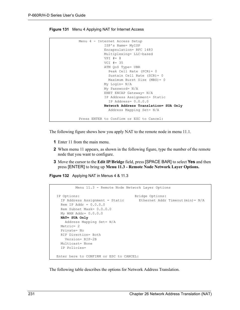 ZyXEL Communications P-660H-D Series User Manual | Page 232 / 421