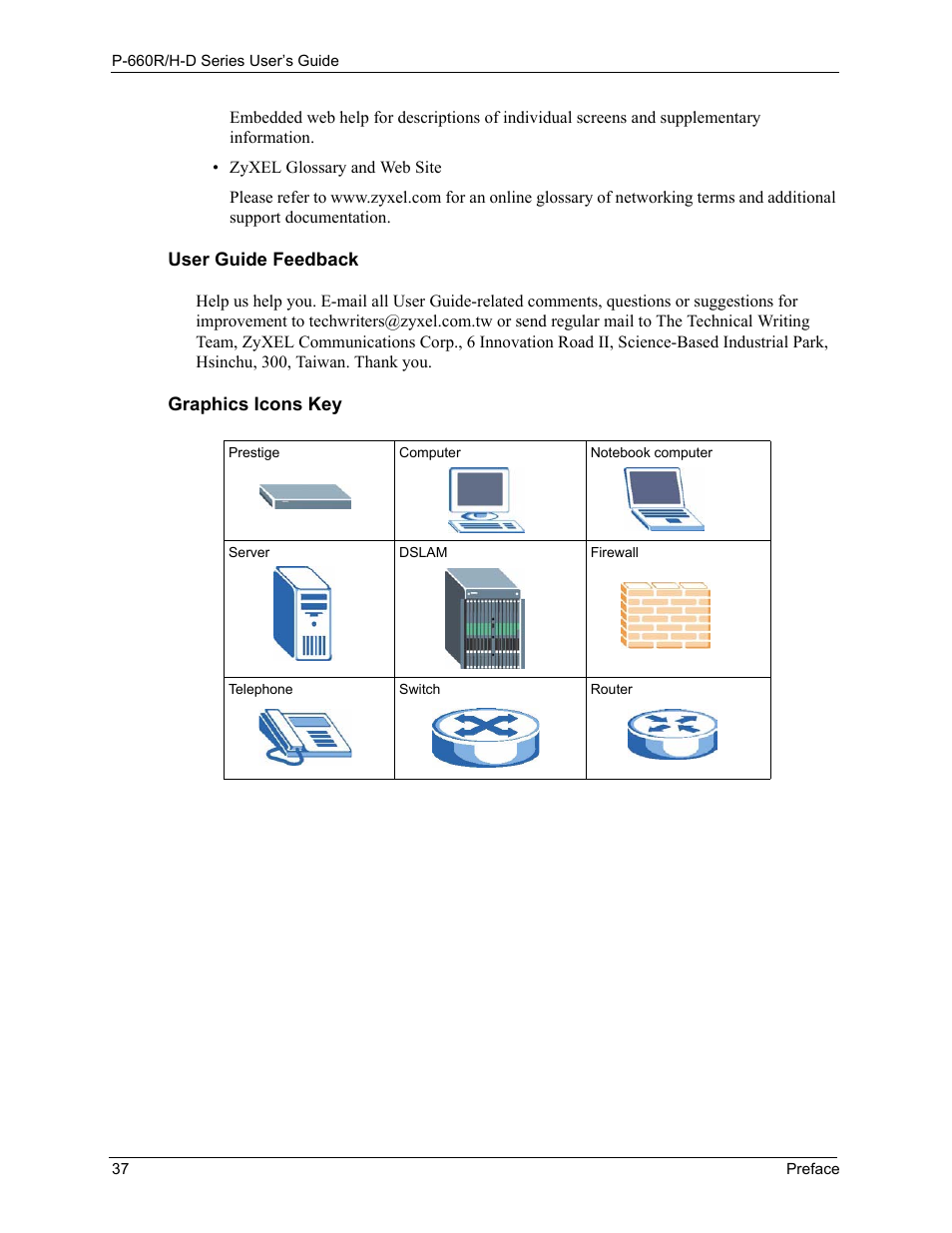 ZyXEL Communications P-660H-D Series User Manual | Page 38 / 421