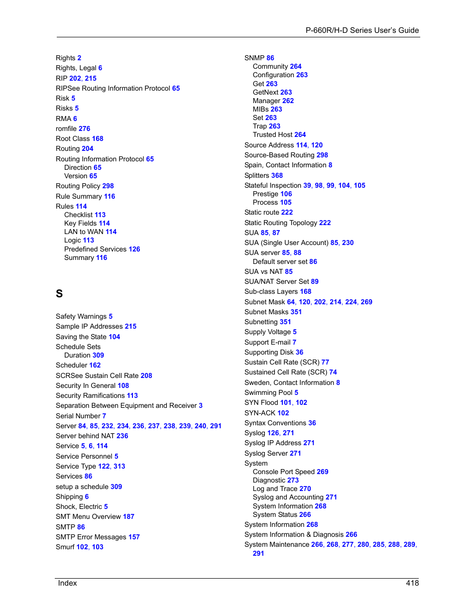 ZyXEL Communications P-660H-D Series User Manual | Page 419 / 421
