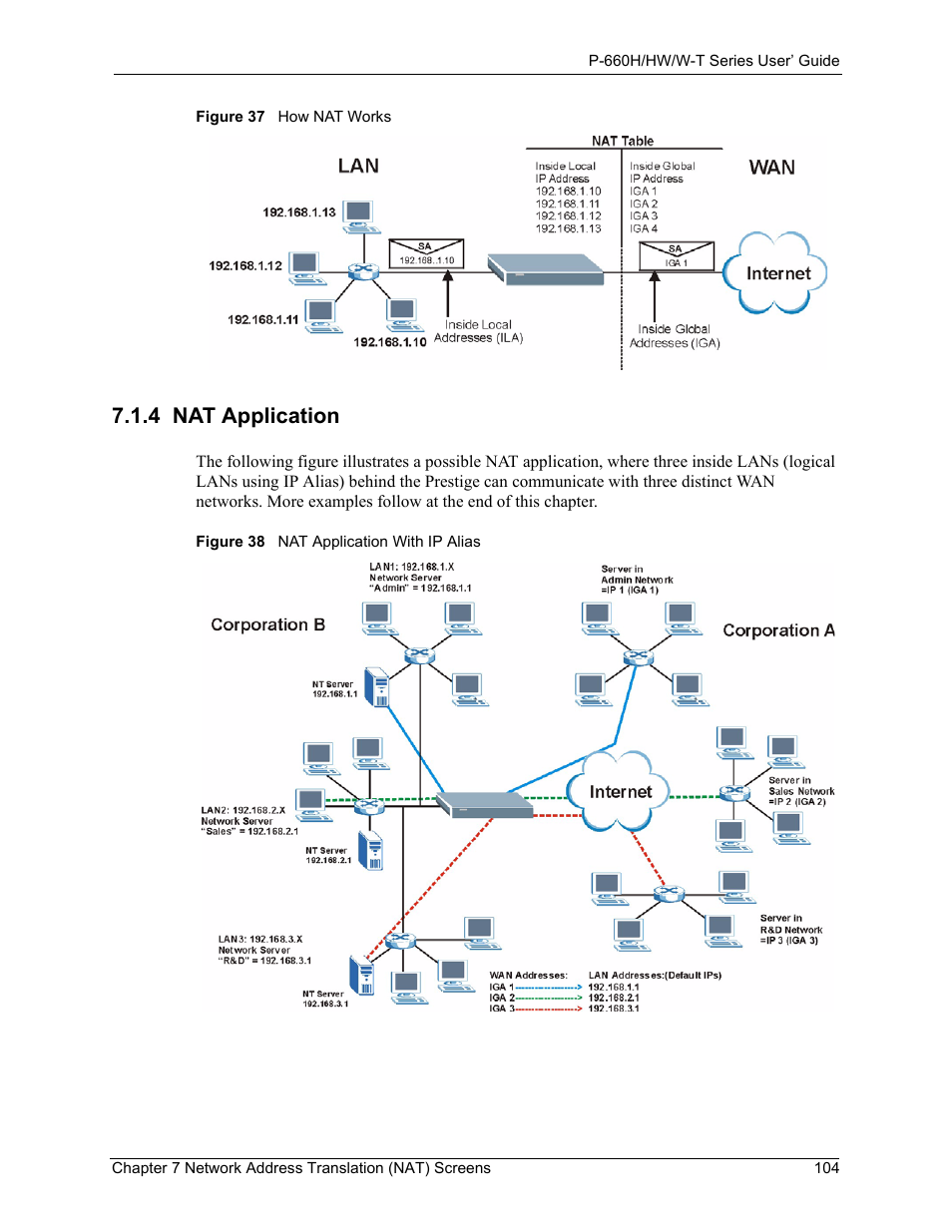 4 nat application | ZyXEL Communications ADSL 2+ Gateway P-660HW-T1 User Manual | Page 104 / 465