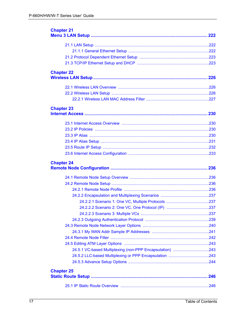 ZyXEL Communications ADSL 2+ Gateway P-660HW-T1 User Manual | Page 17 / 465