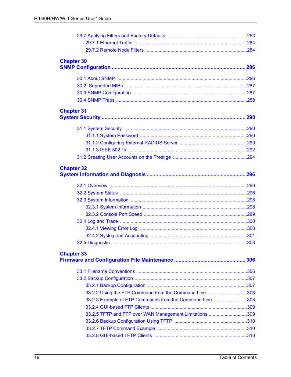 ZyXEL Communications ADSL 2+ Gateway P-660HW-T1 User Manual | Page 19 / 465