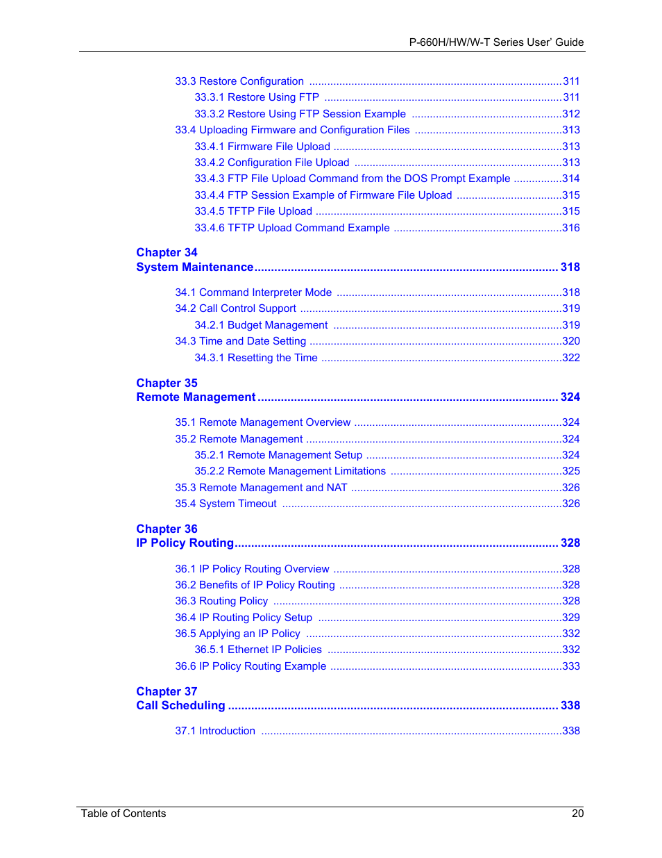 ZyXEL Communications ADSL 2+ Gateway P-660HW-T1 User Manual | Page 20 / 465