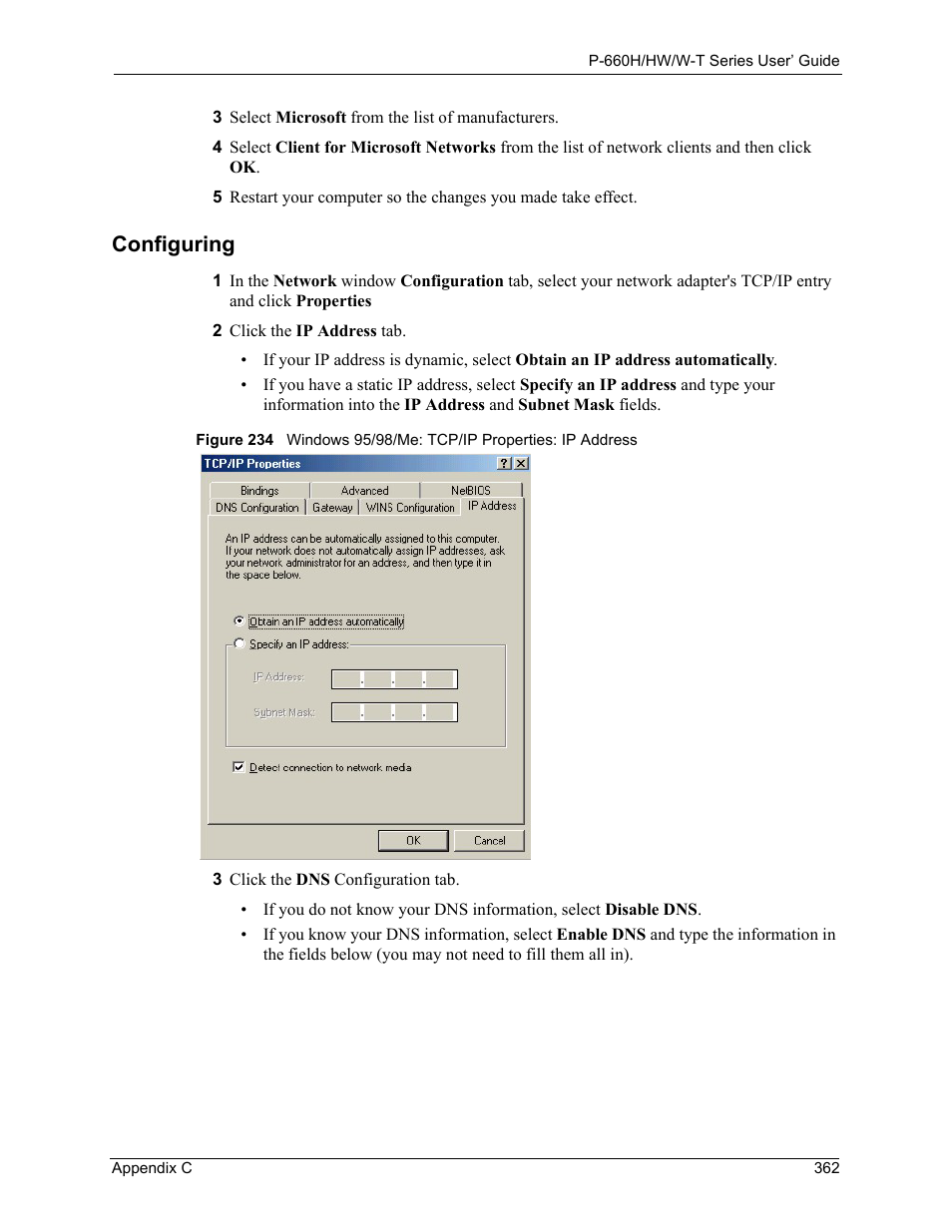Configuring | ZyXEL Communications ADSL 2+ Gateway P-660HW-T1 User Manual | Page 362 / 465