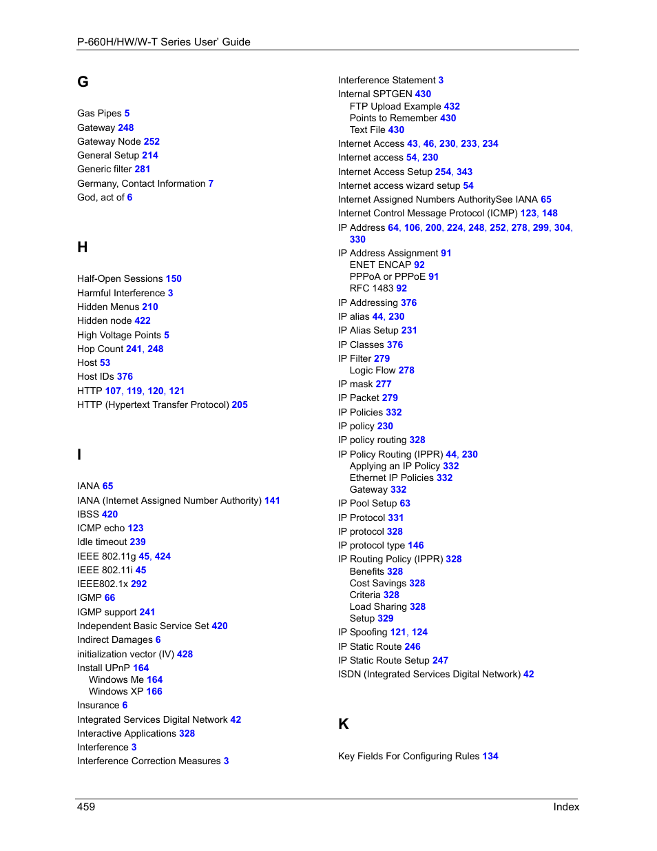 ZyXEL Communications ADSL 2+ Gateway P-660HW-T1 User Manual | Page 459 / 465