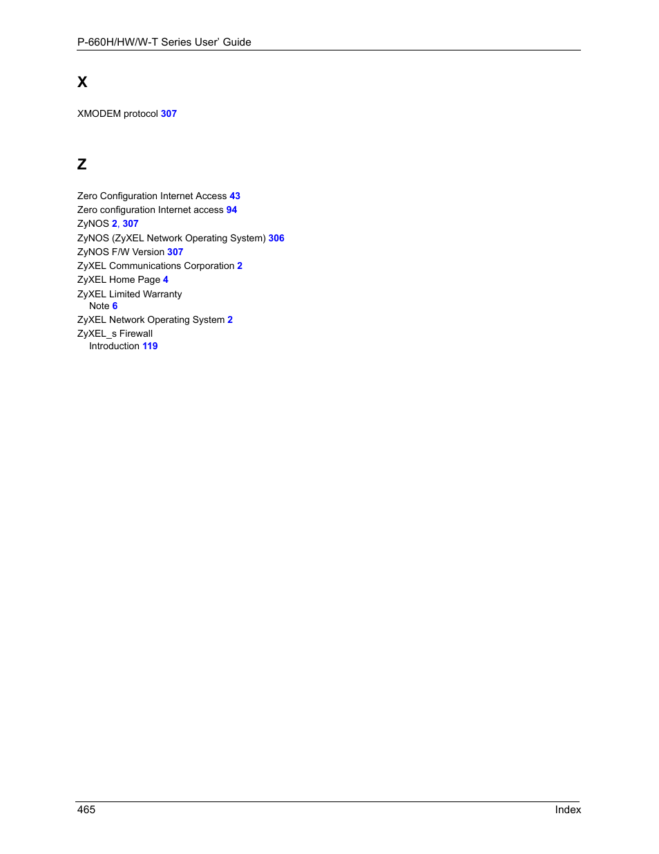ZyXEL Communications ADSL 2+ Gateway P-660HW-T1 User Manual | Page 465 / 465