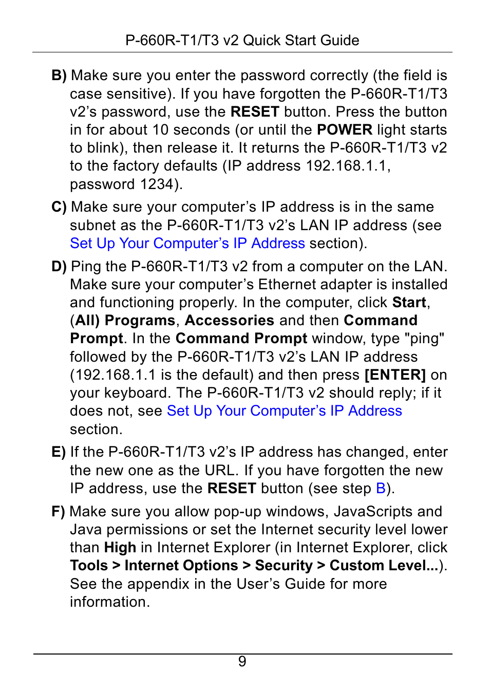 ZyXEL Communications P-660R-T1/T3 V2 User Manual | Page 10 / 15