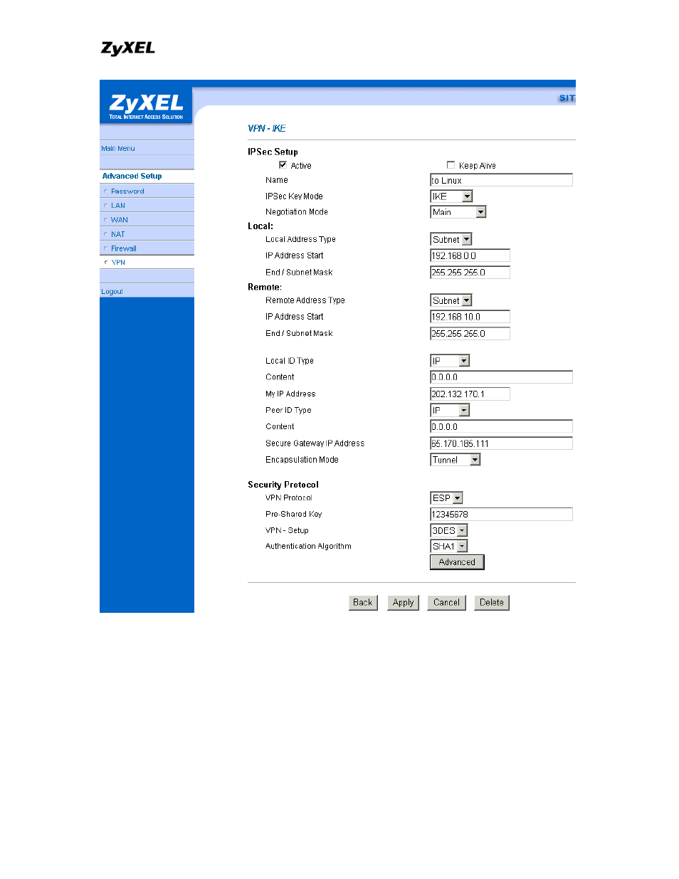 ZyXEL Communications P-202 User Manual | Page 266 / 434