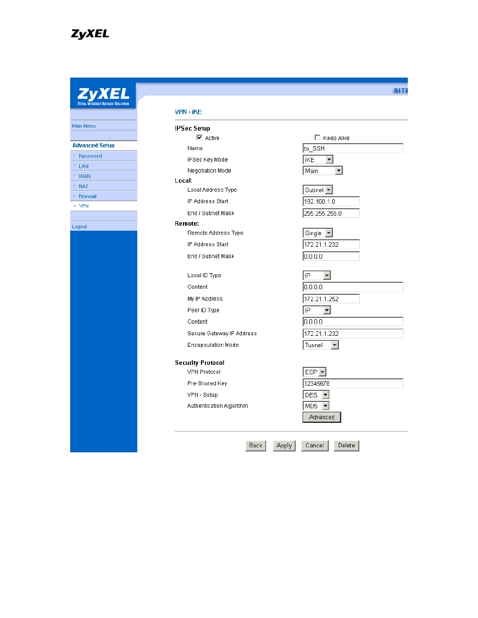 ZyXEL Communications P-202 User Manual | Page 283 / 434